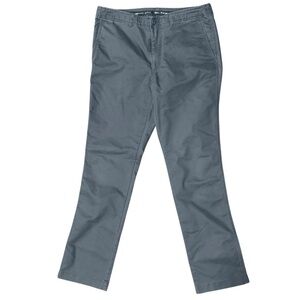 LL Bean Straight Leg Chinos Gray 34 x 34 Flat Front Standard Fit Office Casual